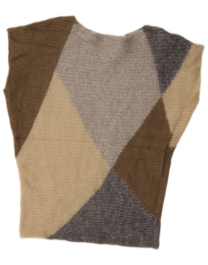 Женский джемпер с вырезом «лодочка» BENETTON UK 14, средний разноцветный