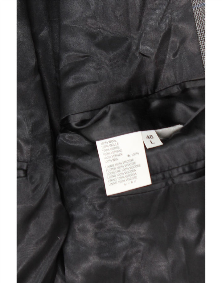 Мужской пиджак AQUASCUTUM на 3 пуговицах, Великобритания 48, 4XL, серый, шерстяной в клетку