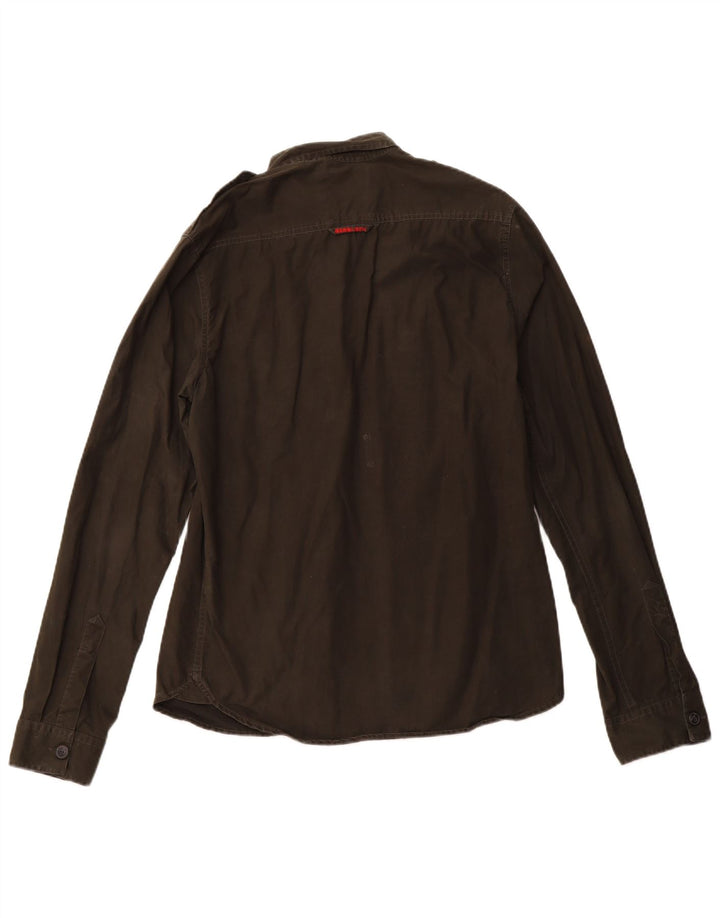 SUPERDRY Мужская рубашка в стиле милитари, большой размер, цвет хаки, хлопок