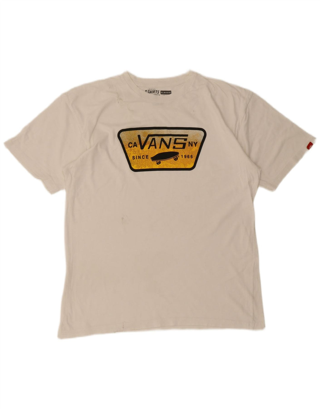 Мужская футболка с рисунком Vans, большой белый хлопок