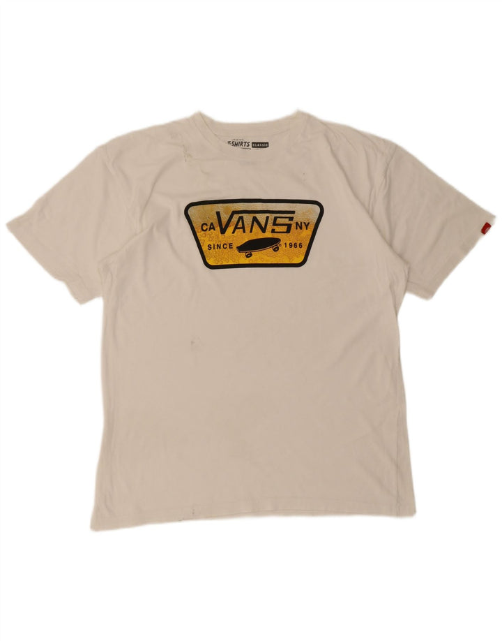 Мужская футболка с рисунком Vans, большой белый хлопок