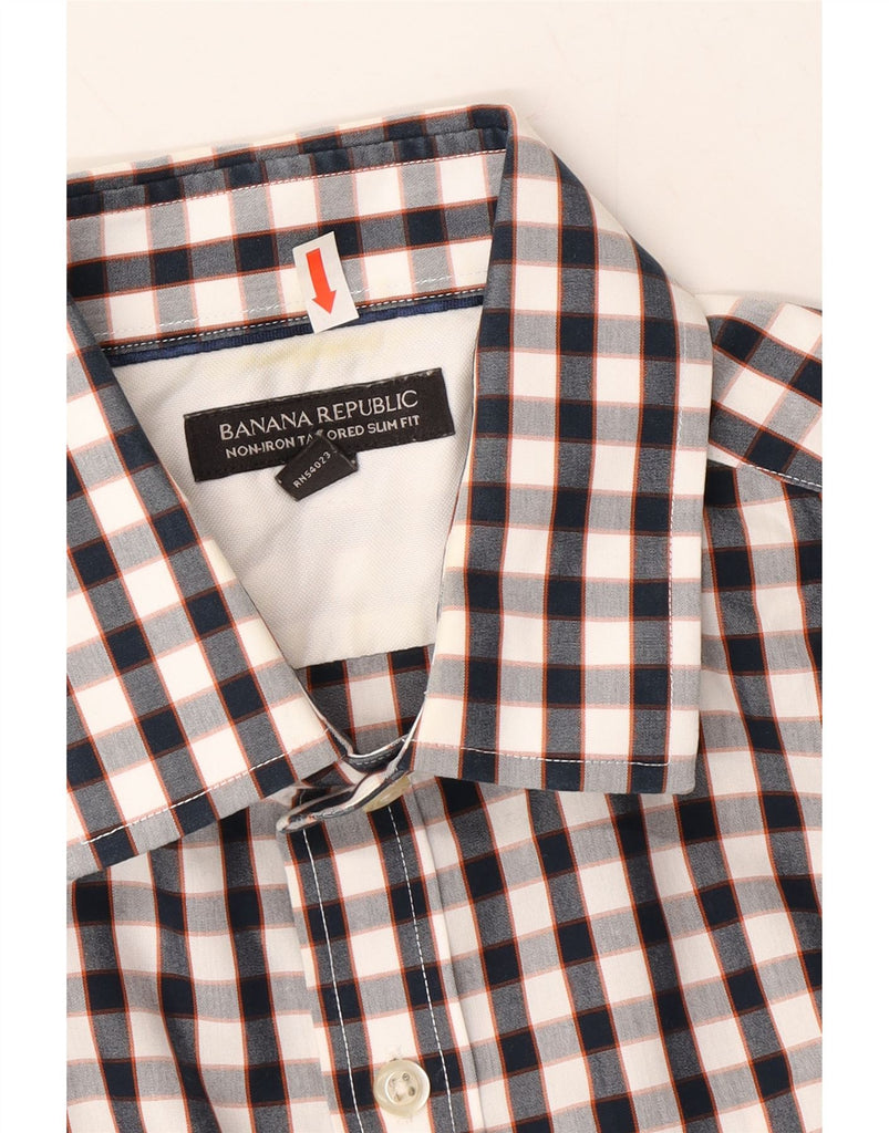 BANANA REPUBLIC Mens Shirt Size 14 1/2 Small Black Check Cotton Vintage Banana Republic and Second-Hand Banana Republic from Messina Hembry 