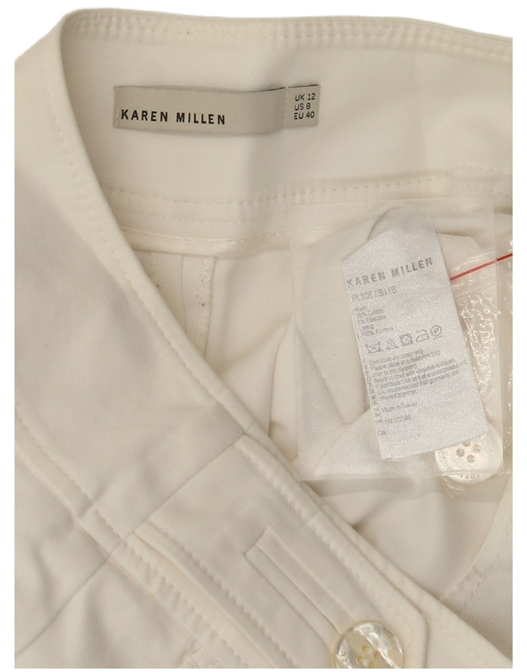 KAREN MILLEN Женские прямые укороченные брюки UK 12 Medium W30 L24 Белые