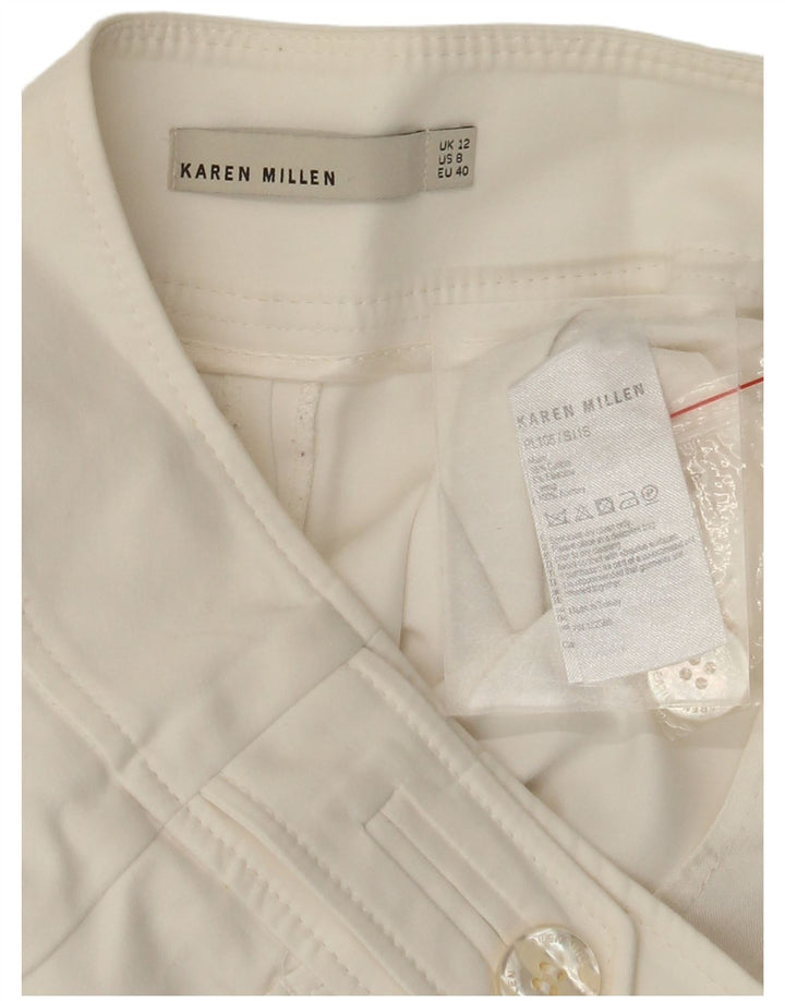 KAREN MILLEN Женские прямые укороченные брюки UK 12 Medium W30 L24 Белые