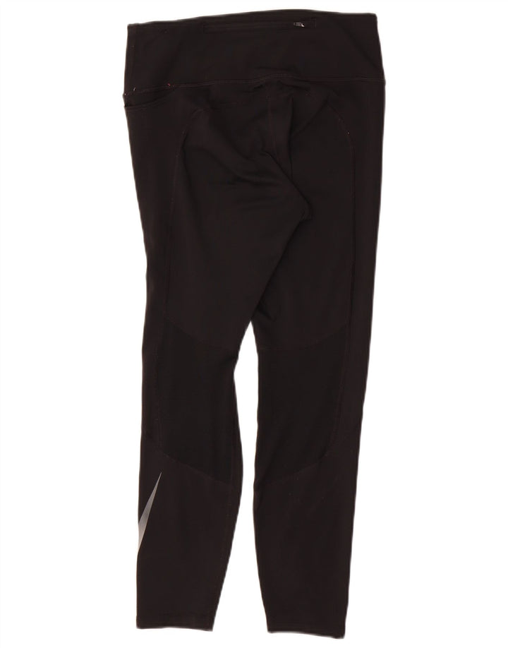 NIKE Womens Dri Fit Graphic Leggings UK 10 Small  Black Polyester