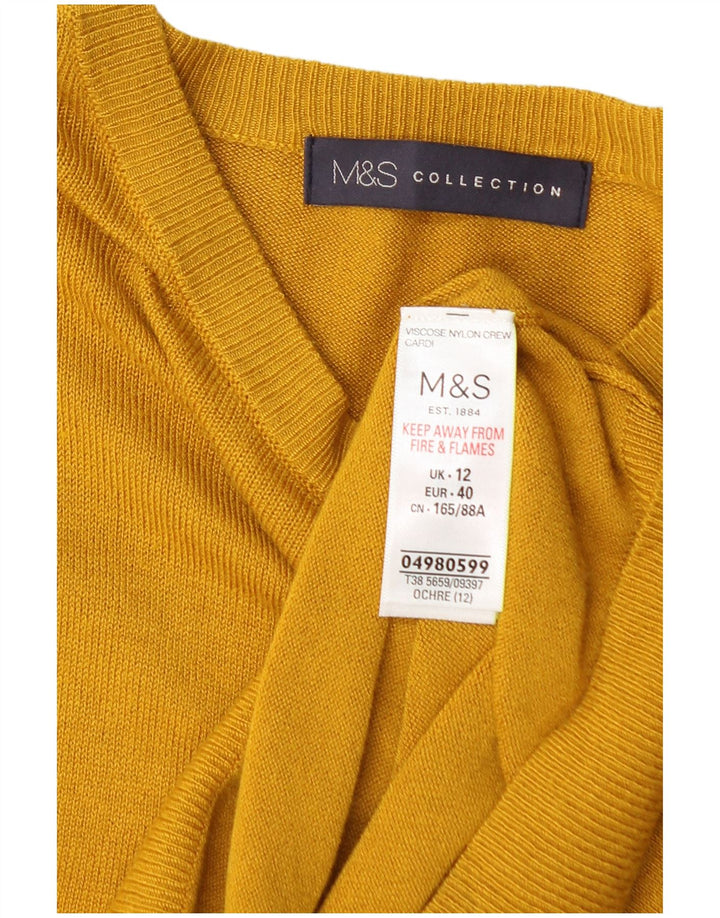 Женский кардиган MARKS & SPENCER UK 12, средний желтый, вискоза