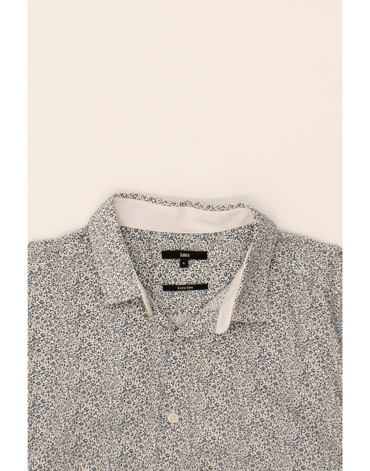 JULES Mens Abstract Pattern Extra Slim Fit Shirt Large Multicoloured Vintage Jules and Second-Hand Jules from Messina Hembry 