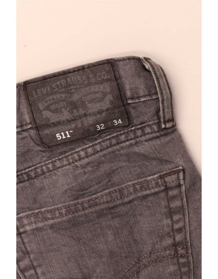Мужские джинсы Levi's 511 Slim W32 L32 Серые хлопковые