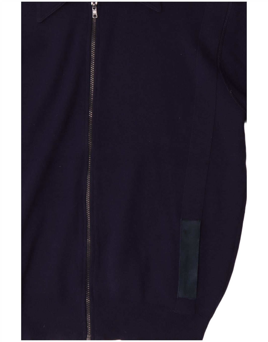 Винтажный мужской кардиган-свитер среднего размера, темно-синий, шерстяной