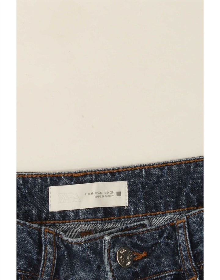 Женские прямые джинсы Zara EU 38, маленькие W28 L28, синие пятнышки