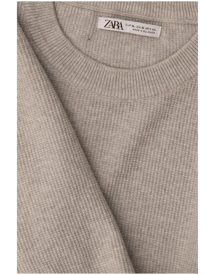 Женский джемпер с круглым вырезом Zara UK 18 XL Серый