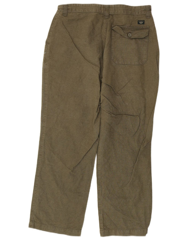 Мужские прямые брюки-чиносы Dockers W34 L30, цвет хаки, лен