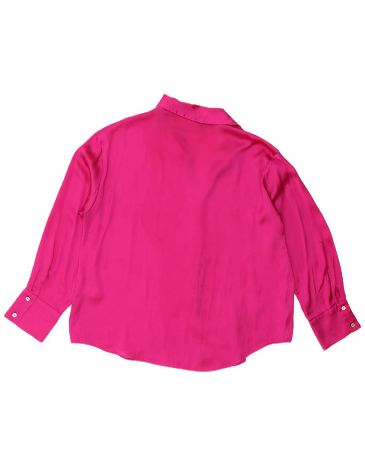Женская блузка-рубашка Zara UK 20 2XL, розовый полиэстер