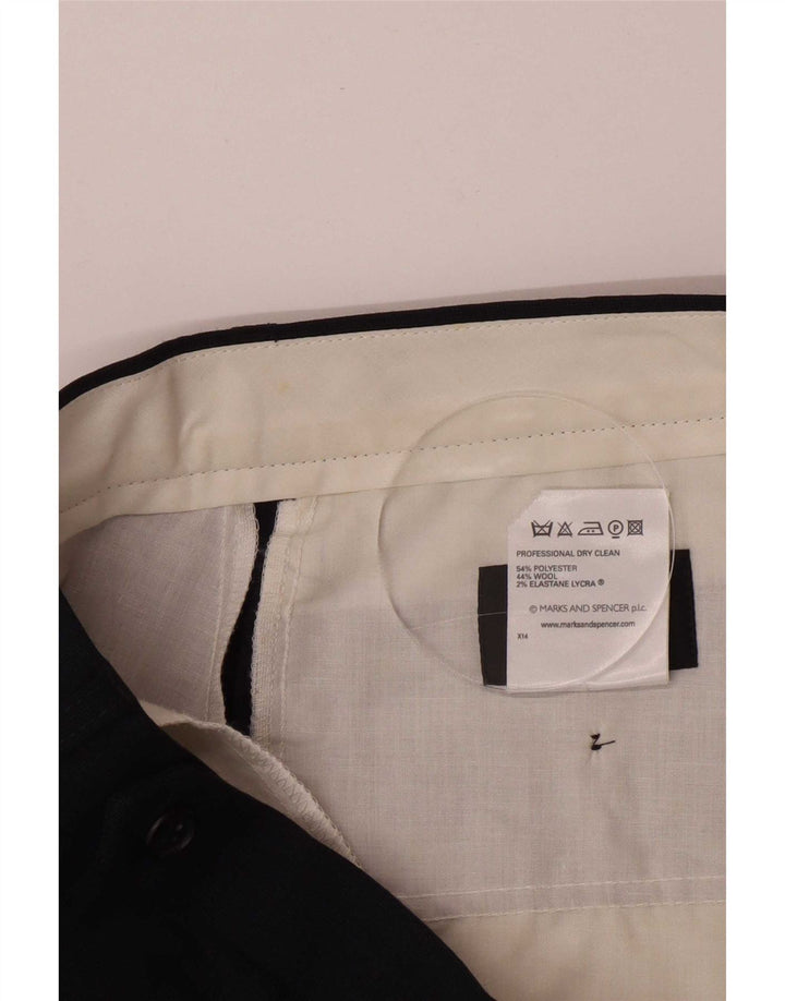 Мужские костюмные брюки Marks & Spencer W34 L33 темно-синие из полиэстера