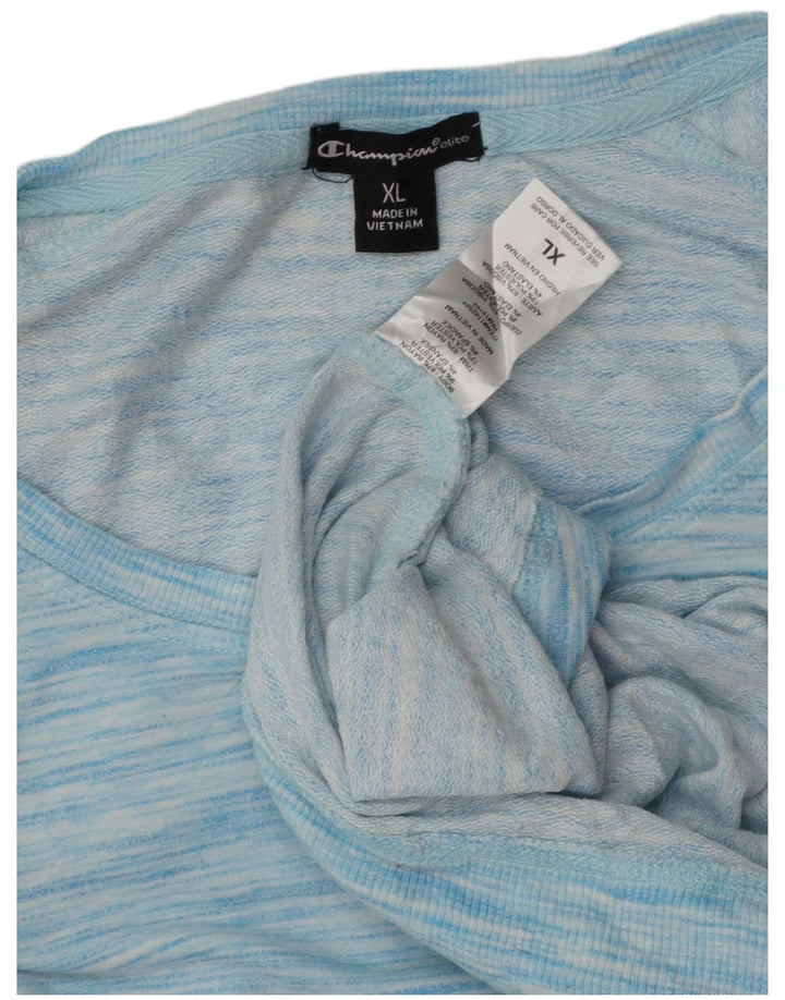Женский топ Champion с длинным рукавом UK 18 XL, синий вискоза с крапинками