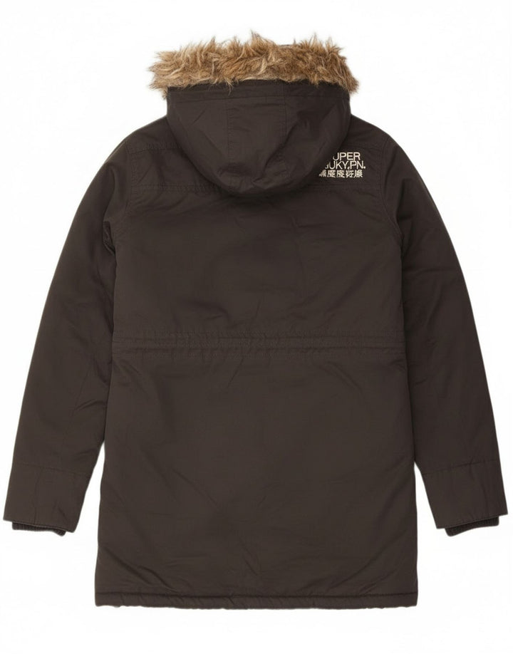 Мужская парка Superdry с капюшоном и рисунком UK 38, средний серый полиэстер