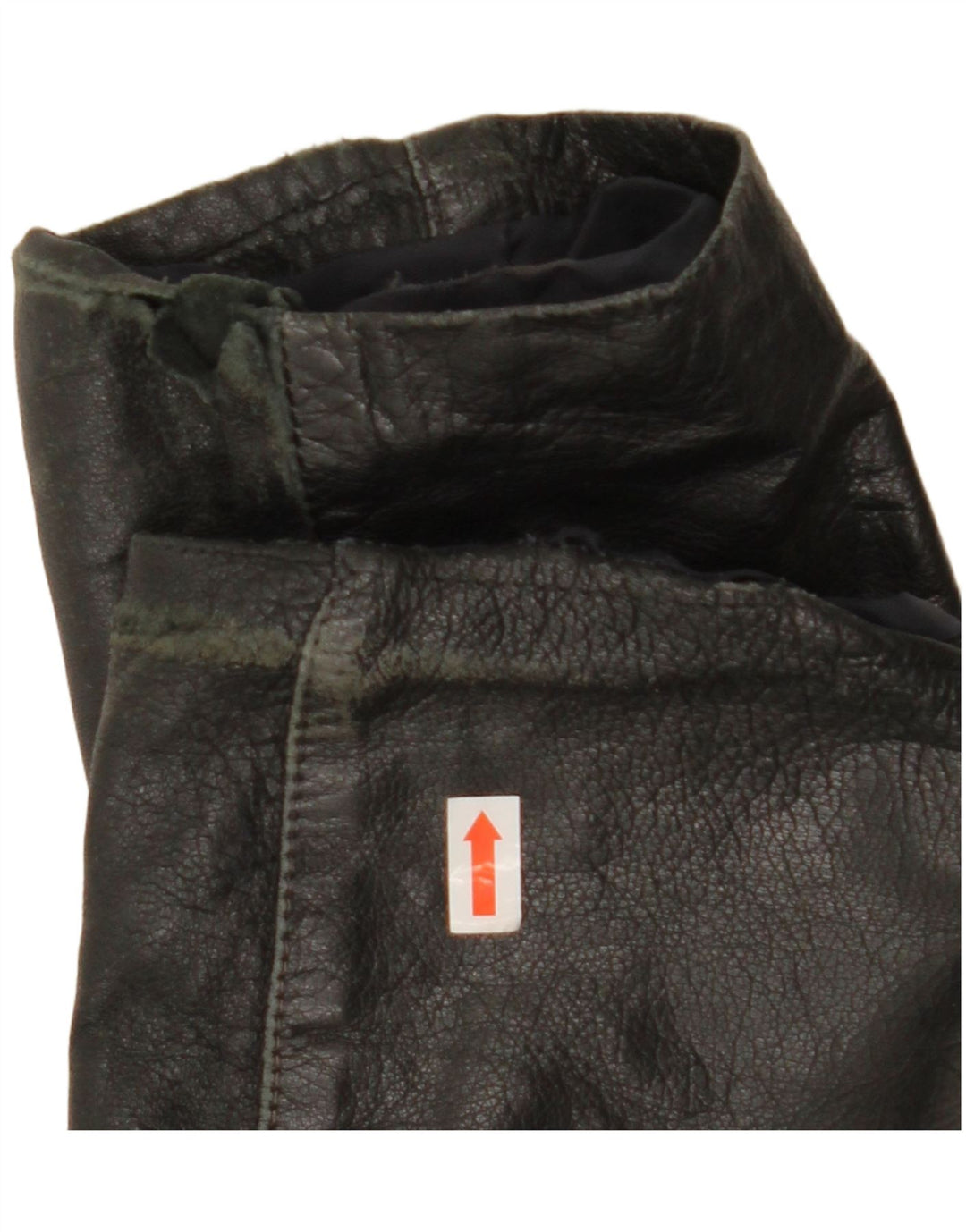 Винтажная женская укороченная кожаная куртка IT 44 Medium Black