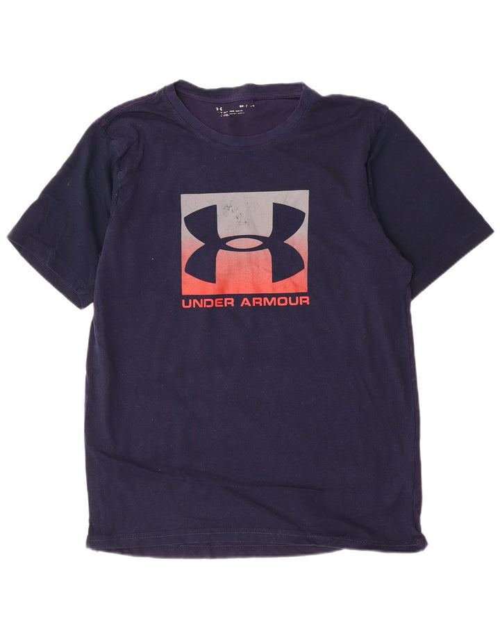 Мужская футболка с рисунком Under Armour, маленький темно-синий, хлопок