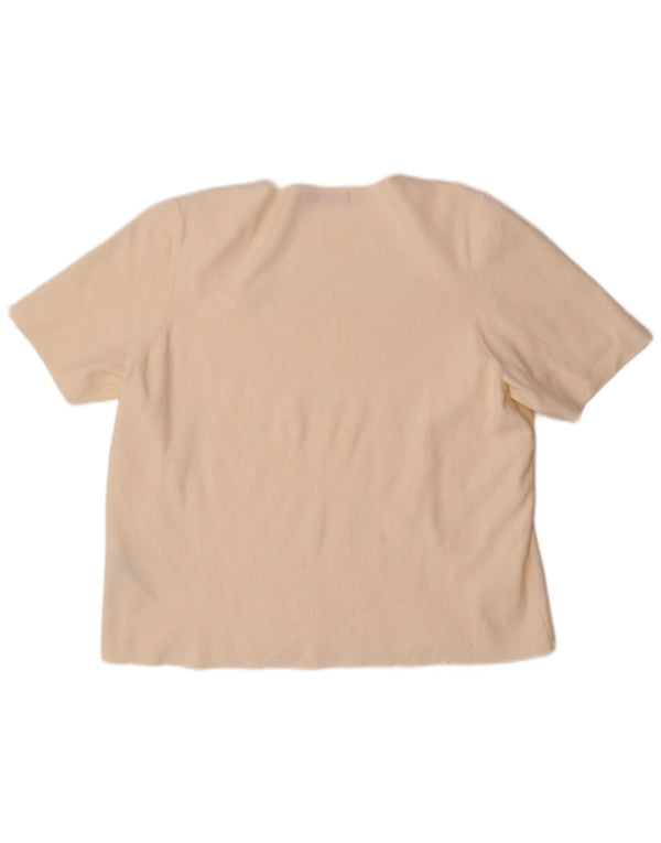 Женская футболка Marks & Spencer Top UK 22 3XL Бежевая вискоза