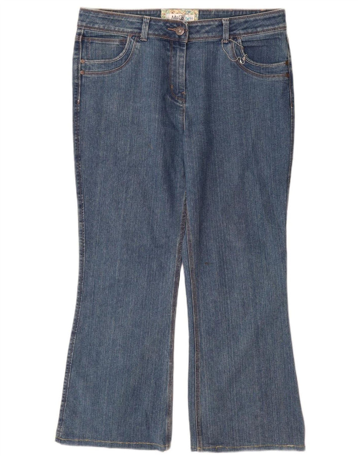 Женские джинсы Bootcut M&Co UK 16, большие размеры W34 L29, синие, хлопок