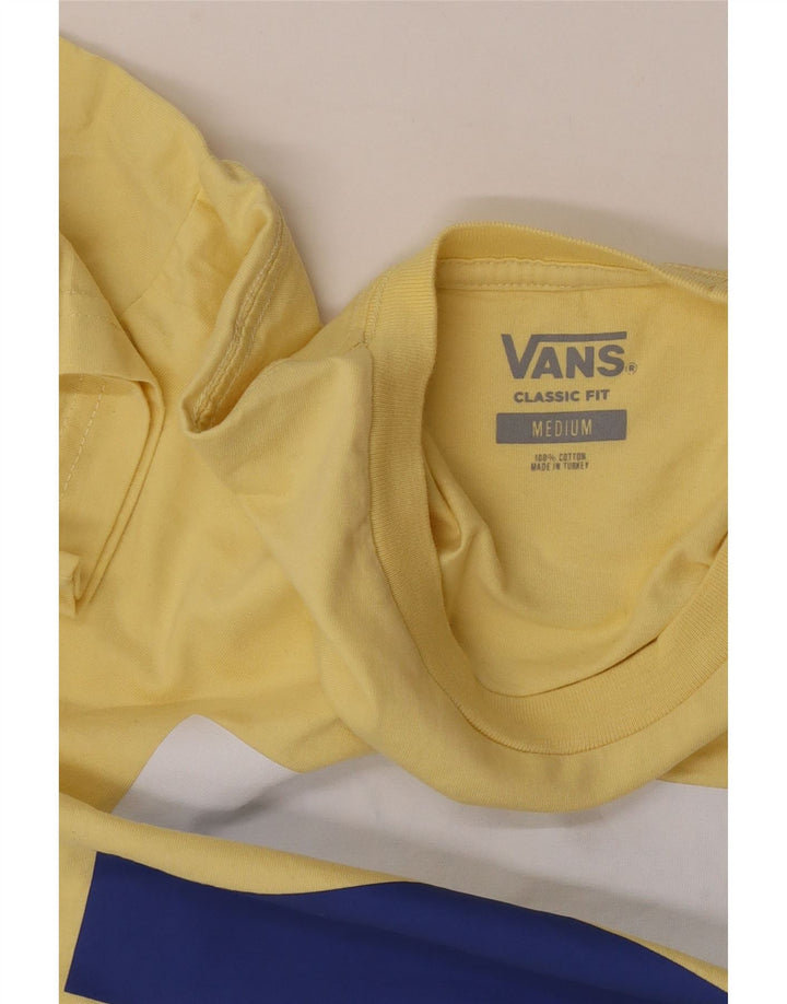 Мужская футболка классического кроя с рисунком Vans, хлопковый топ среднего желтого цвета