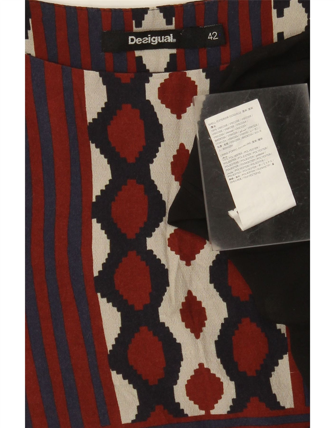 DESIGUAL Женское платье А-силуэта EU 42, большое разноцветное с геометрическим рисунком