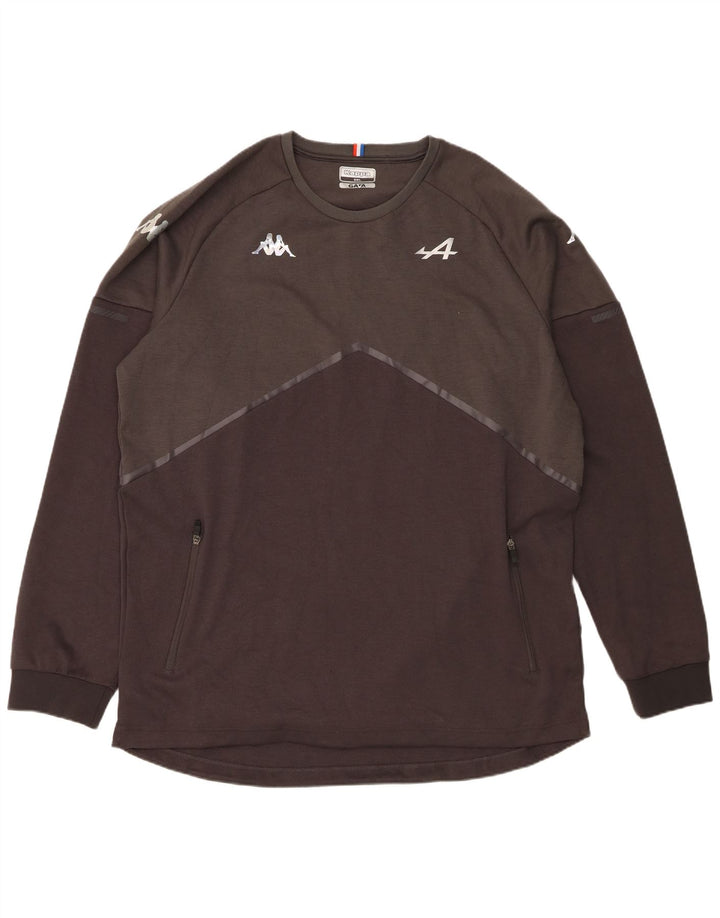 Мужской топ с рисунком Kappa с длинным рукавом 5XL, серый полиэстер