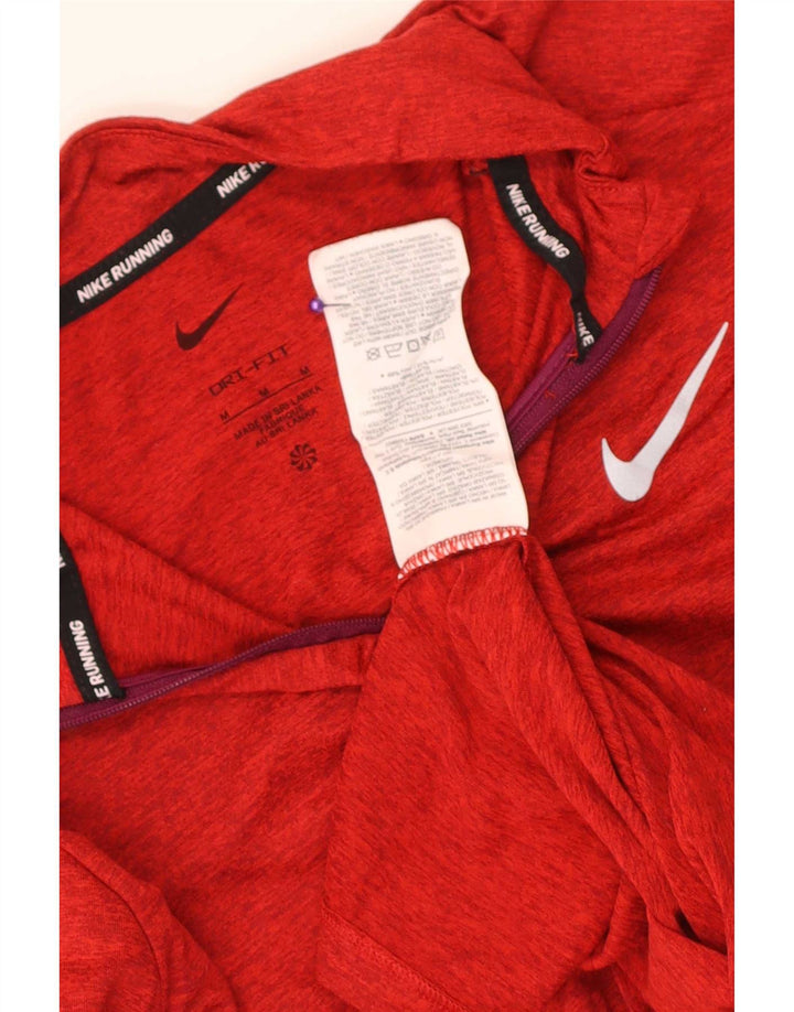 Мужской пуловер с воротником на молнии Nike Dri Fit, спортивный костюм среднего размера, красный в крапинку
