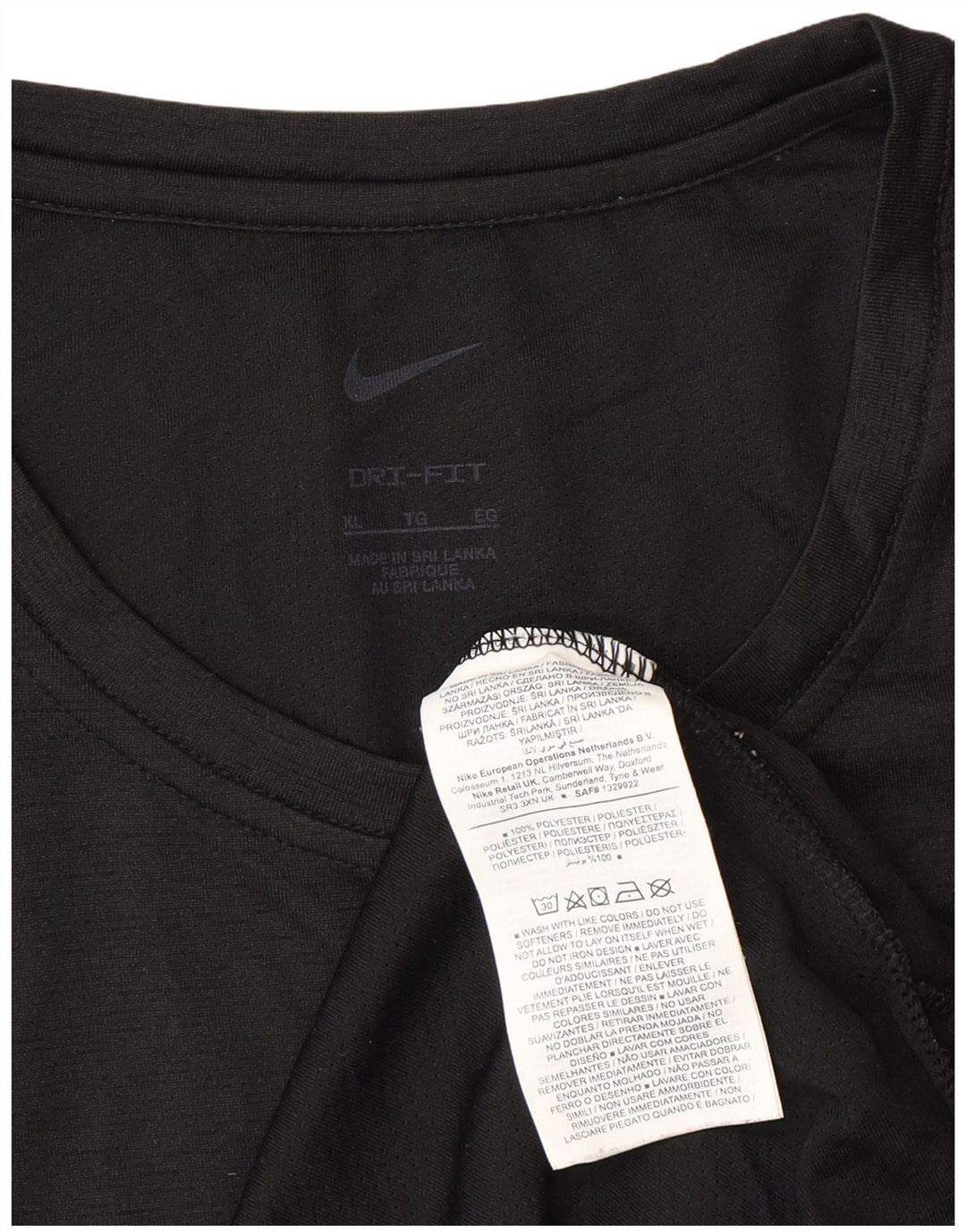 Мужская футболка NIKE Dri Fit Top XL, черный полиэстер