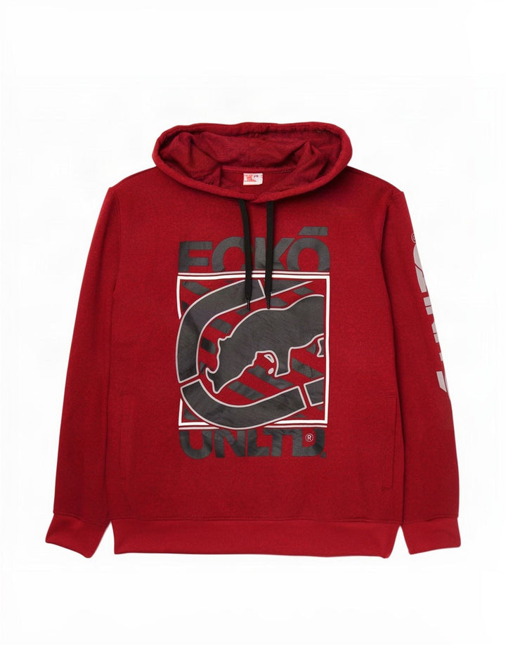 Мужской джемпер с капюшоном Ecko Unltd, большой бордовый, полиэстер с крапинками