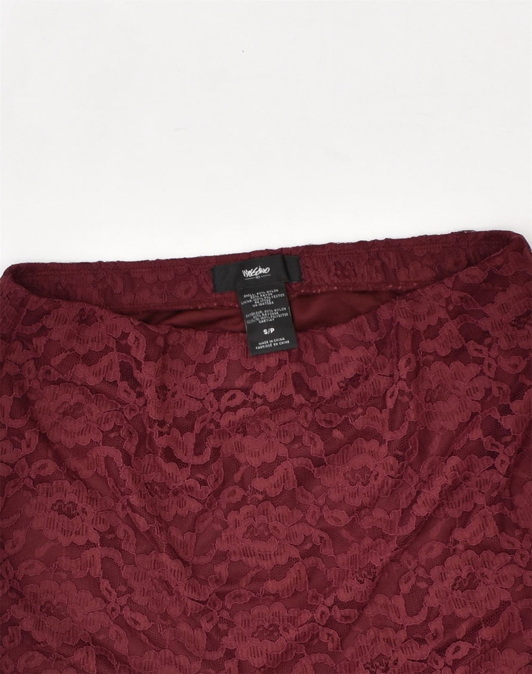 MOSSIMO Womens Straight Skirt UK 8 Small W28 Red Floral Nylon | Vintage Mossimo | Thrift | Second-Hand Mossimo | Used Clothing | Messina Hembry 