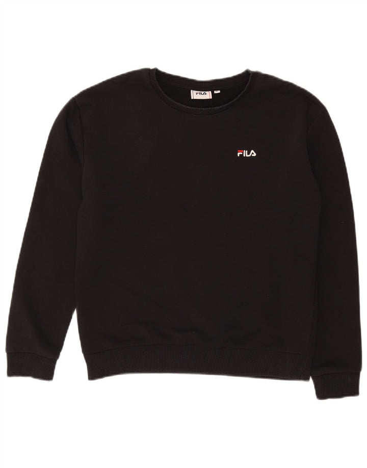 Женский свитер Fila, джемпер UK 10, маленький, черный, хлопок
