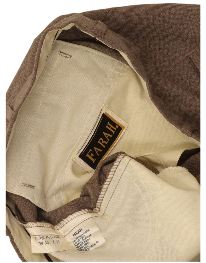 Женские прямые костюмные брюки Farah W32 L26, полиэстер бежевого цвета