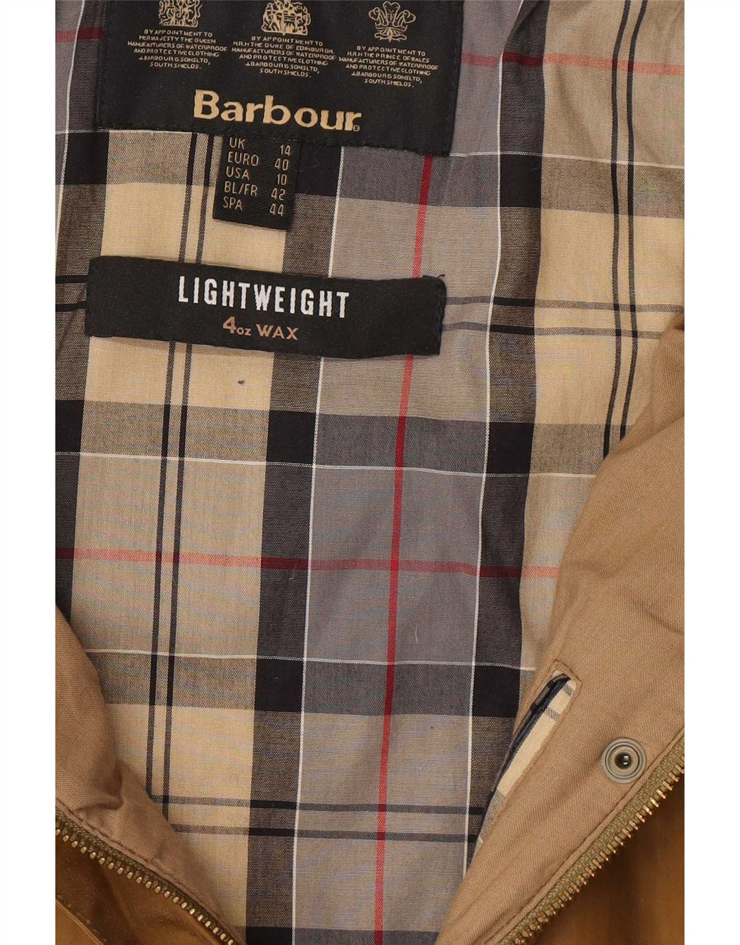 Женская куртка Barbour из вощеного хлопка с капюшоном UK 14, большая коричневая