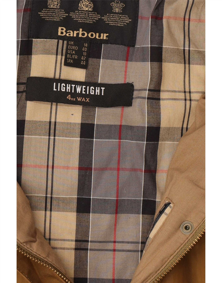 Женская куртка Barbour из вощеного хлопка с капюшоном UK 14, большая коричневая