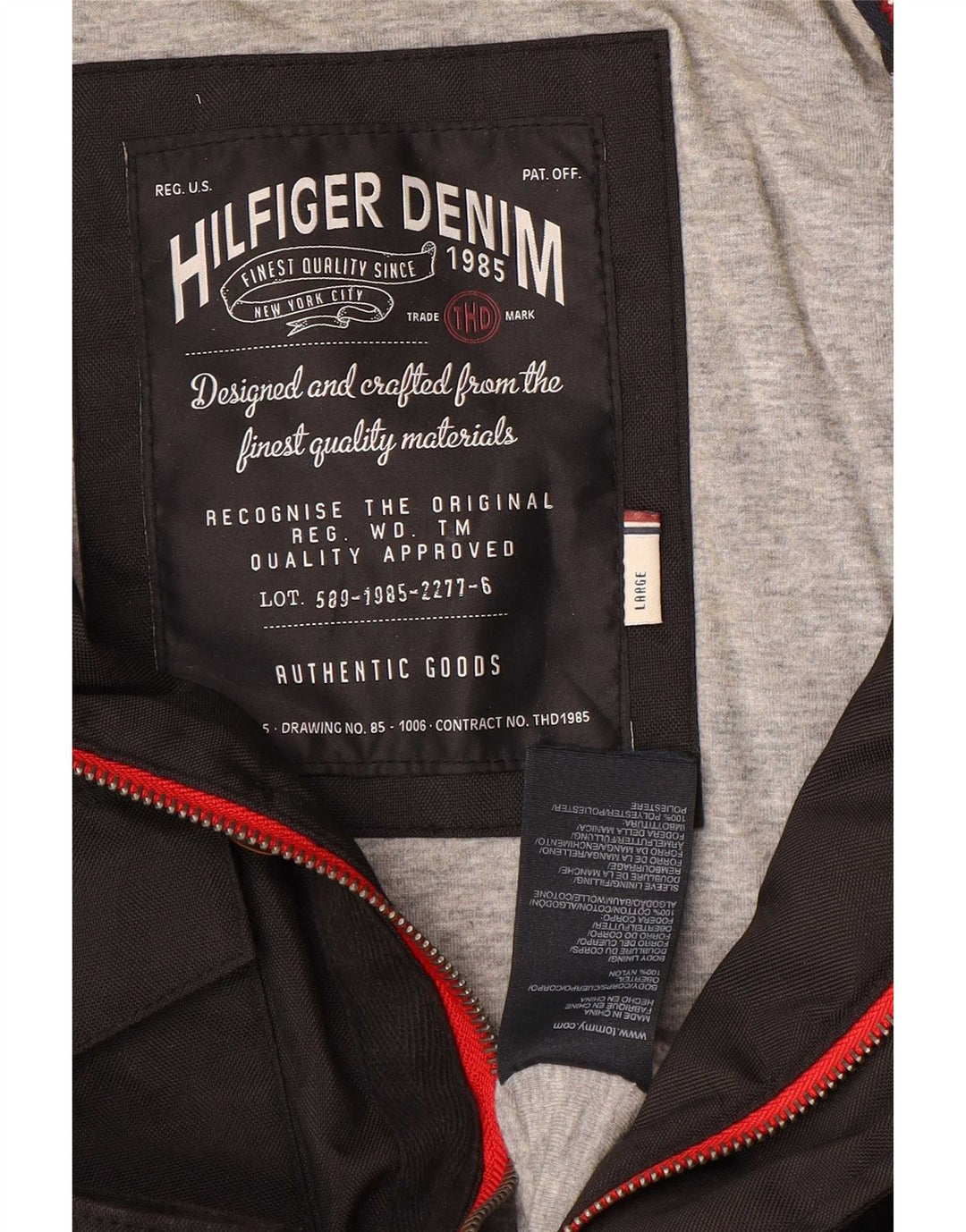 Мужская куртка в стиле милитари Tommy Hilfiger UK 40, большая, черный нейлон
