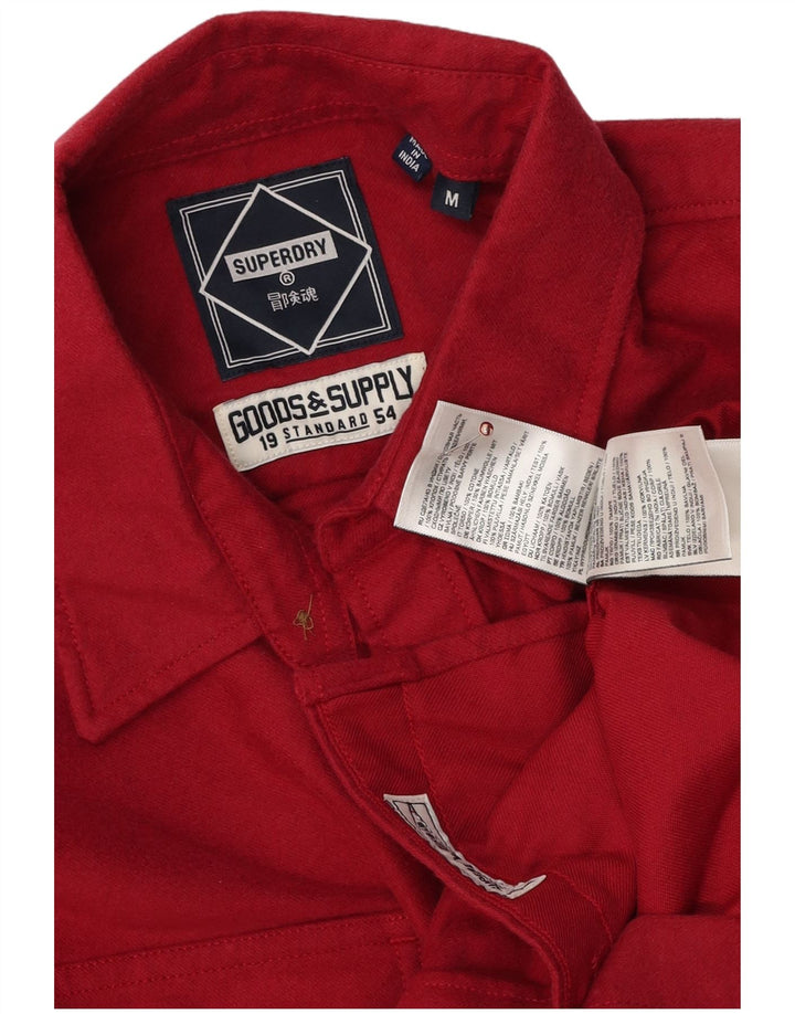 Мужская рубашка Superdry из хлопка среднего красного цвета
