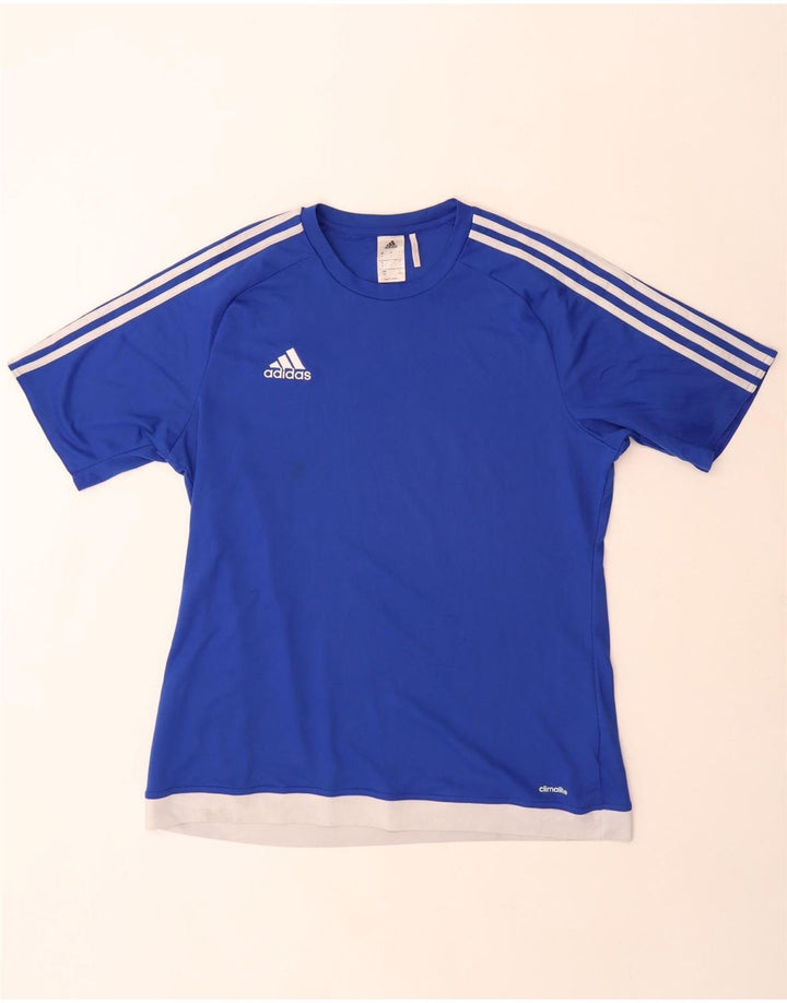 Мужская футболка Adidas Climalite, большой синий полиэстер с цветными блоками
