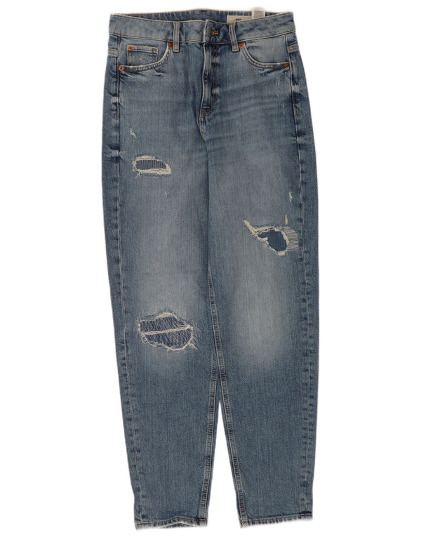 Женские зауженные джинсы для мам Marks & Spencer UK 10, маленькие W28 L30, синие