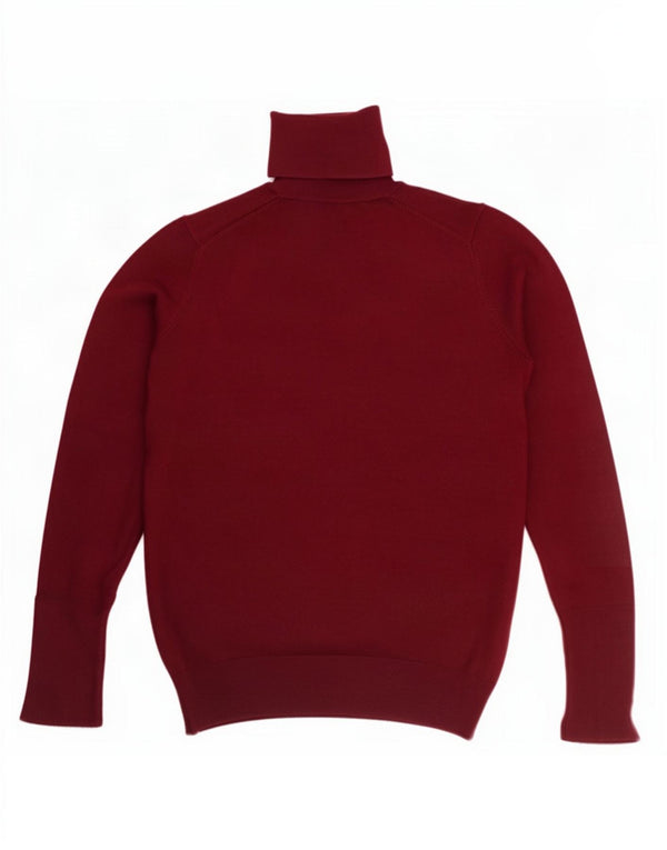 Zara Womens Roll Neck Jumper Sweater UK 12 Medium Burgundy