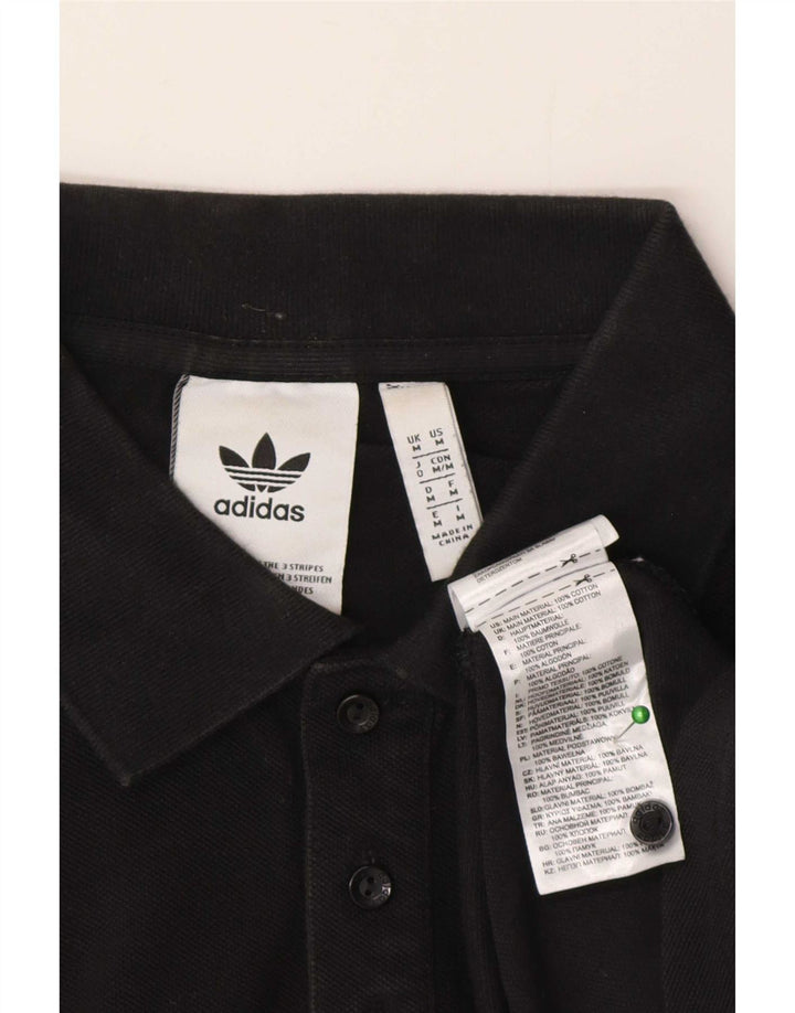 Мужская рубашка-поло Adidas среднего размера, черная, хлопок