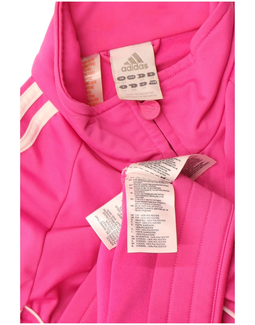 Спортивный костюм Adidas для девочек, верхняя куртка 15-16 лет, розовый полиэстер