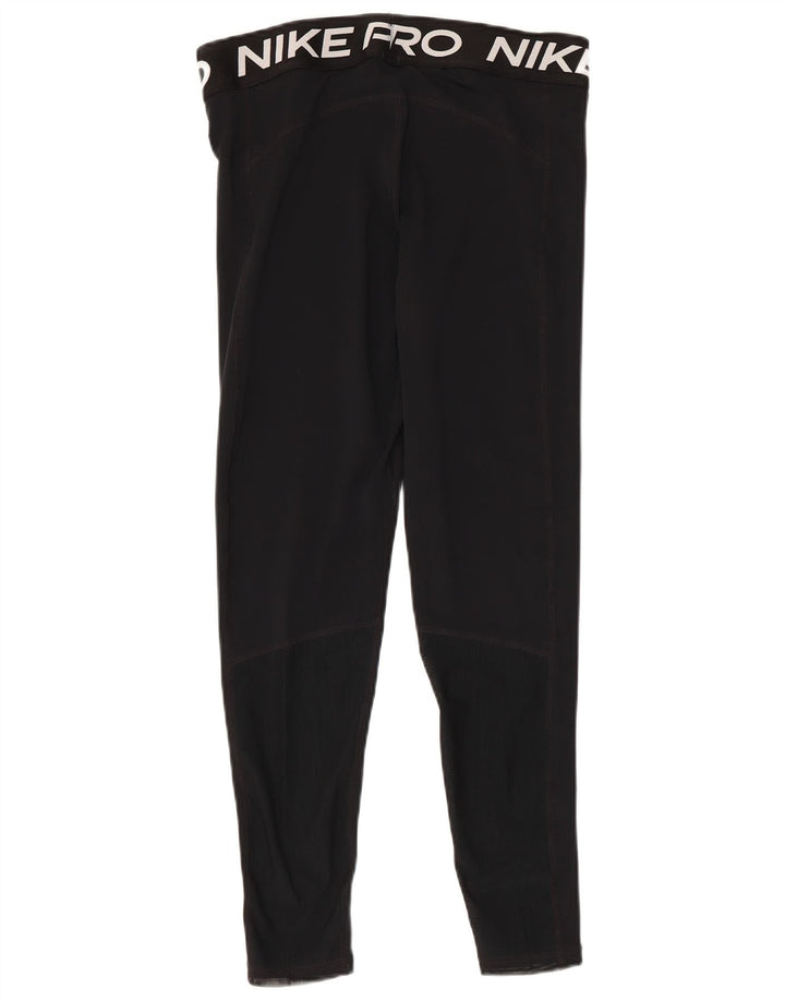 Женские леггинсы с рисунком Nike Dri Fit, большой размер, черный полиэстер