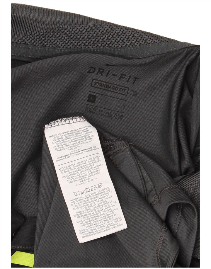 Мужская рубашка-поло стандартного кроя Nike Dri Fit, большая серая полиэстер с цветными блоками