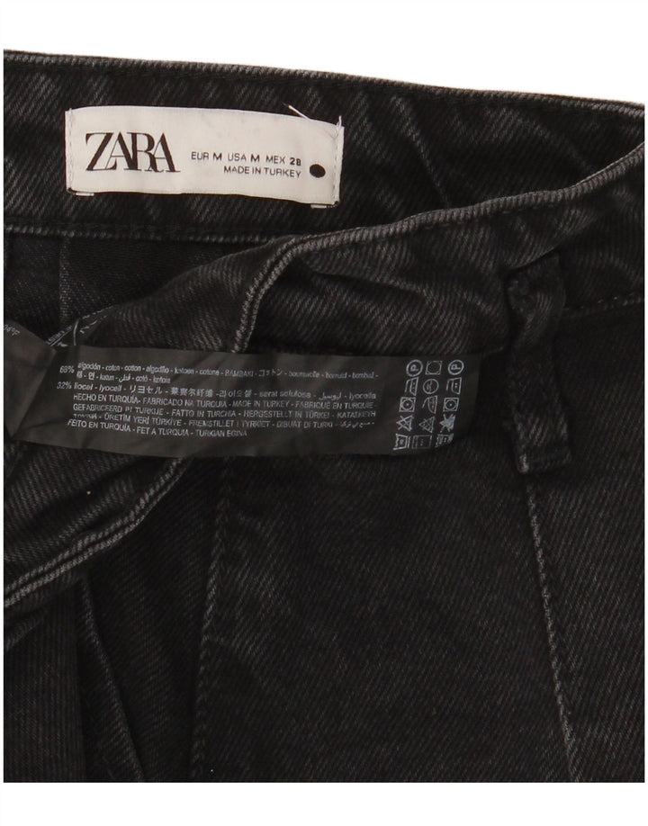Женская мини-юбка джинсовая Zara Medium W32, черный хлопок