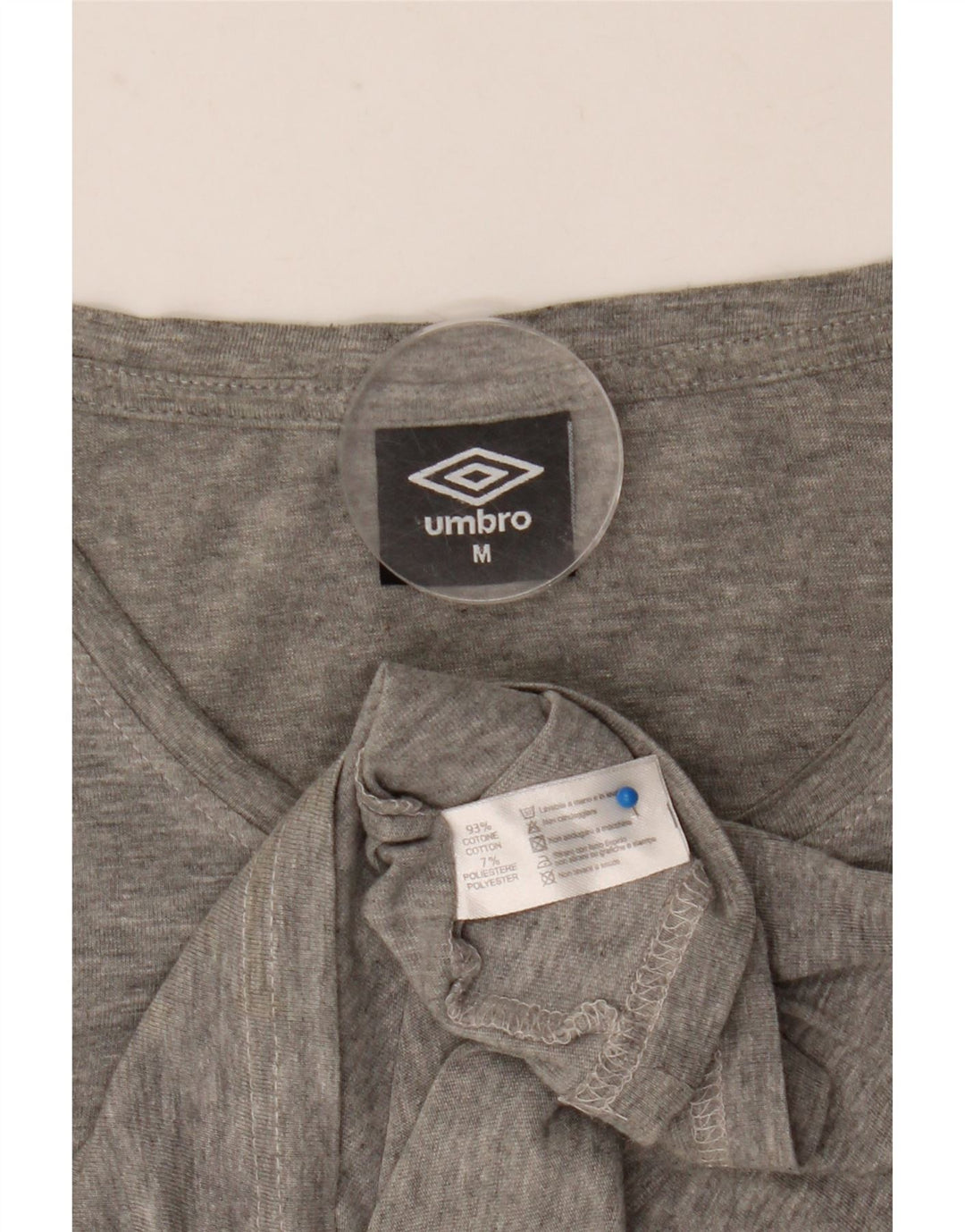 Мужская футболка с рисунком Umbro, топ из хлопка среднего серого цвета с крапинками