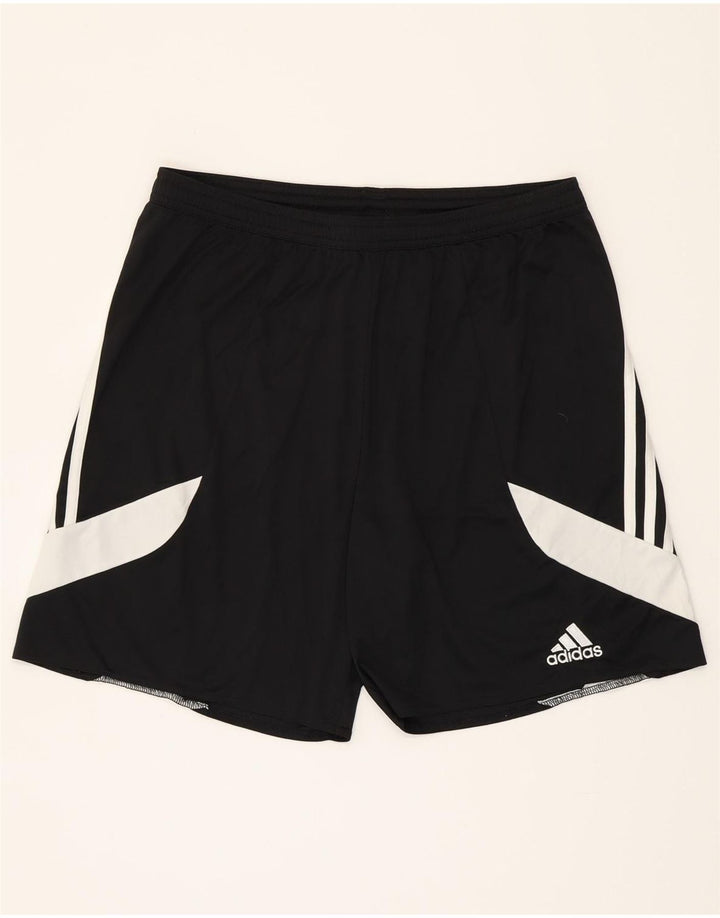 Мужские спортивные шорты Adidas Climalite, большие черные полиэстер с цветными блоками