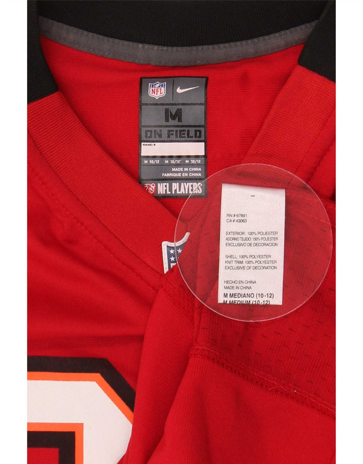 Футболка с графическим рисунком Nike для мальчиков 10–11 лет, средний красный цвет с блоками