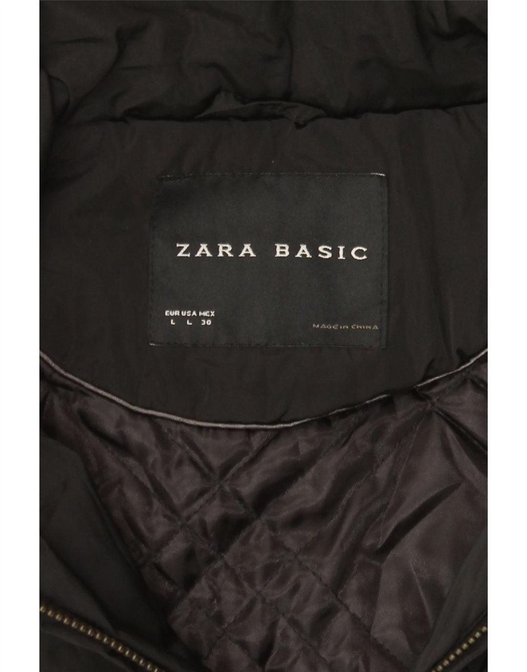 Женская стеганая куртка Zara UK 14, большая черная