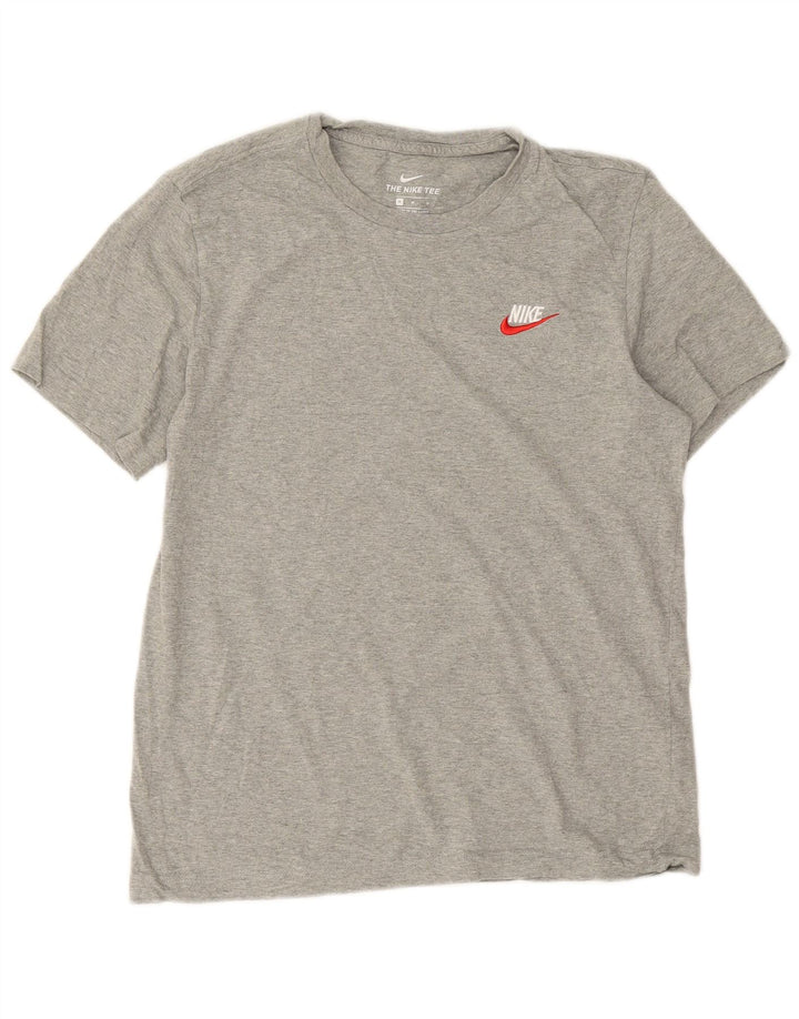 Мужская футболка Nike из хлопка среднего серого цвета с крапинками